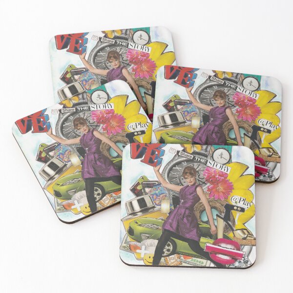 Item preview, Trendy Handmade Artwork with Magazine Cutouts ¨Love To Share The Story ¨. designed and sold by Artsymirveras.