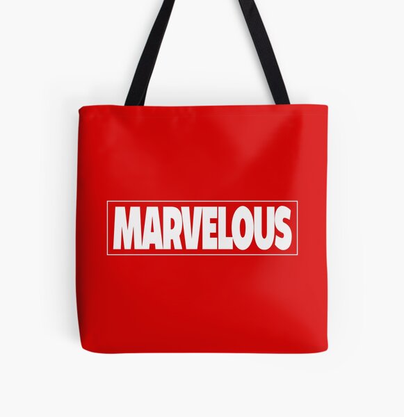 Miniso Marvel- Embroidered Shopping Bag,Black & Red, Size: One Size