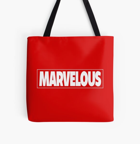 MINISO Marvel Shoulder Bag Cotton Canvas Tote Bag with Large Capacity,White  & Red