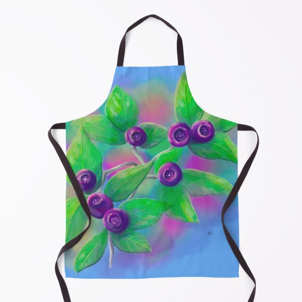 Item preview, Colorful Huckleberries - on a blue background designed and sold by MountainLyonArt.