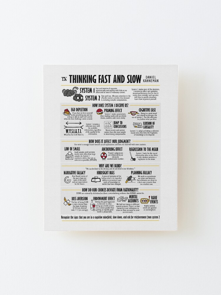 Visual Book Thinking Fast and Slow (Daniel Kahneman) | Mounted Print