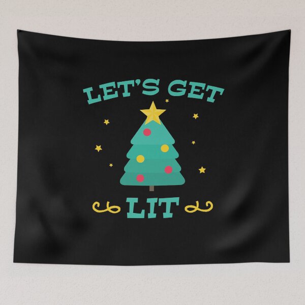Item preview, Let's Get Lit Funny Drunk Drinking Christmas Tree  designed and sold by BUBLTEES.