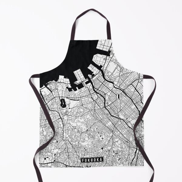 Aperçu de l'œuvre Fukuoka, Japan Street Map créée et vendue par InkistPrints.