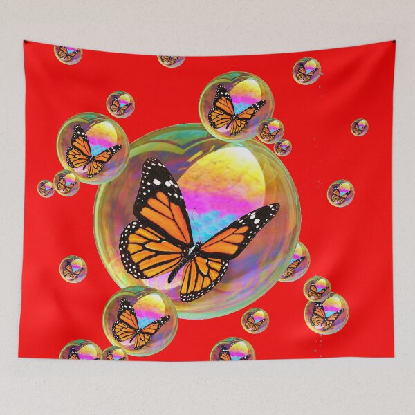 Item preview, SOAP BUBBLES MONARCHS RED PATTERN ABSTRACT ART  designed and sold by sharlesart.