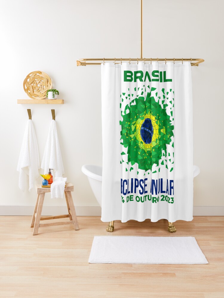 Thumbnail 1 of 5, Shower Curtain, Brazil Annular Eclipse 2023 designed and sold by Eclipse2024.