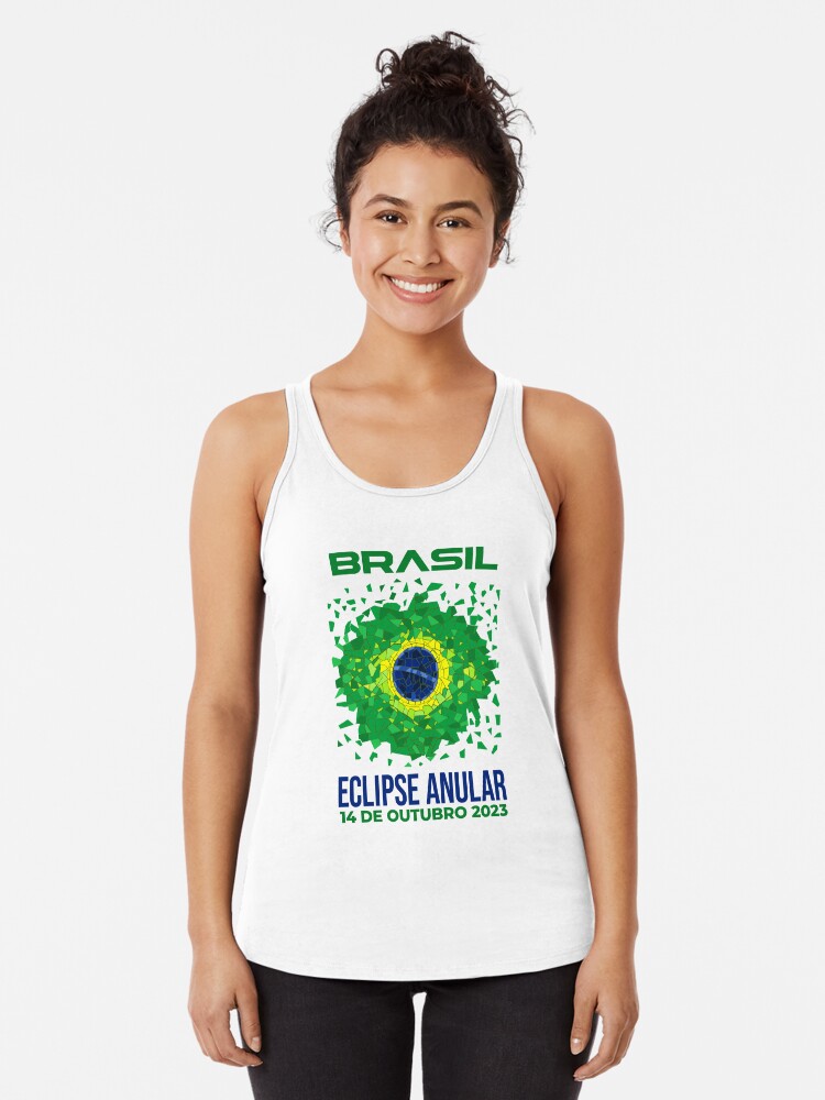 Thumbnail 1 of 3, Racerback Tank Top, Brazil Annular Eclipse 2023 designed and sold by Eclipse2024.