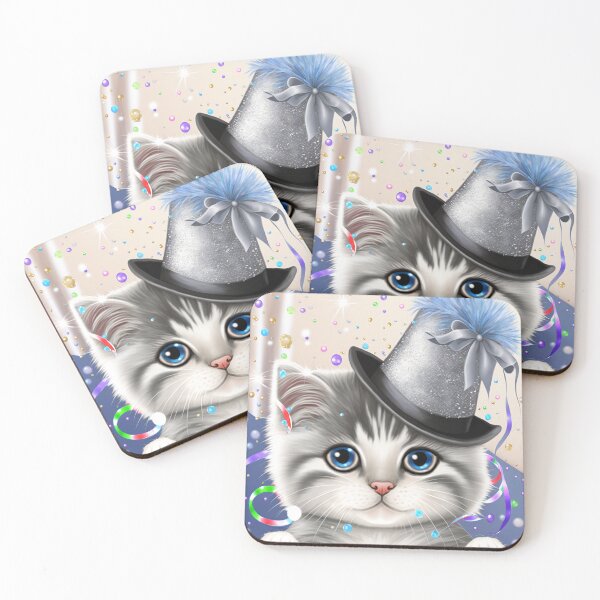 Item preview, New Years Kitten designed and sold by GummywormDesign.