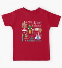 Buddy the Elf collage, Red background Kids T-Shirt