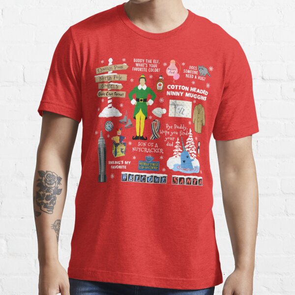 Buddy the Elf collage, Red background Essential T-Shirt for Sale