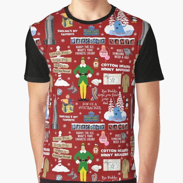 Buddy the Elf collage, Red background Graphic T-Shirt