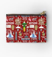 Buddy the Elf collage, Red background Zipper Pouch