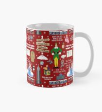 Buddy the Elf collage, Red background Mug