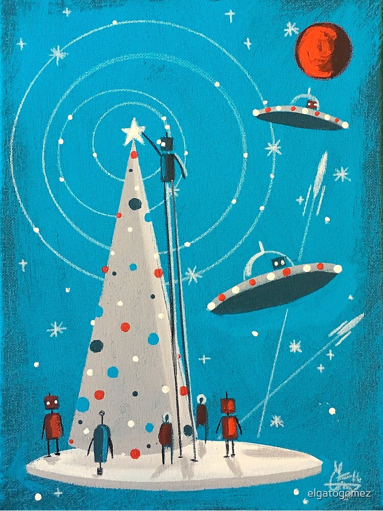 Thumbnail 2 of 2, Postcard, Xmas Machina designed and sold by elgatogomez.