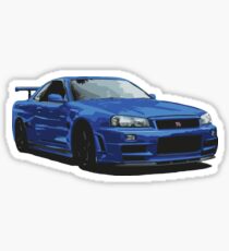 Nissan R34 GTR Skyline blue Sticker