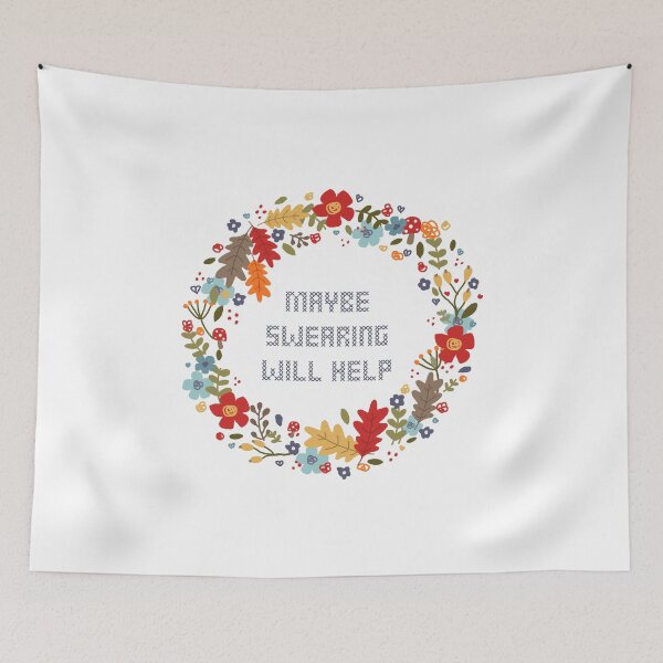 Item preview, Maybe Swearing Will Help Funny Thanksgiving Fall Wreath designed and sold by KathrinLegg.