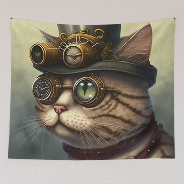 Item preview, Steampunk Cat with Goggles designed and sold by GummywormDesign.
