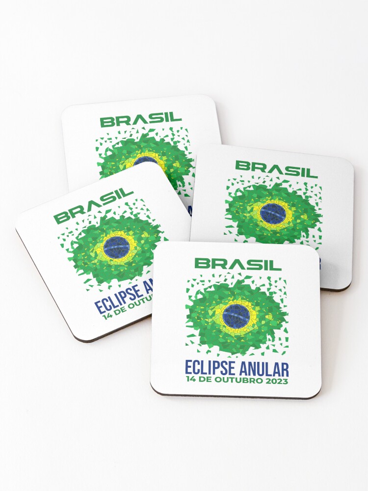 Thumbnail 1 of 5, Coasters (Set of 4), Brazil Annular Eclipse 2023 designed and sold by Eclipse2024.