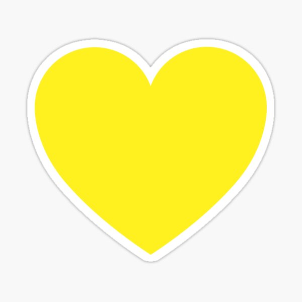 "Neon Yellow Heart Black Background" Sticker for Sale by GemsAnatomy