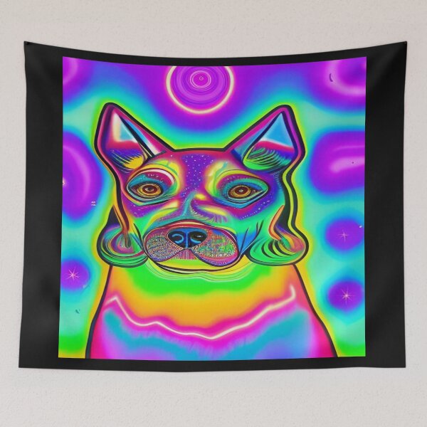 Item preview, Rainbow Psychodelic Abstraction Pets Dog Puppy Love Spectacular Doglove designed and sold by ValleyDream.