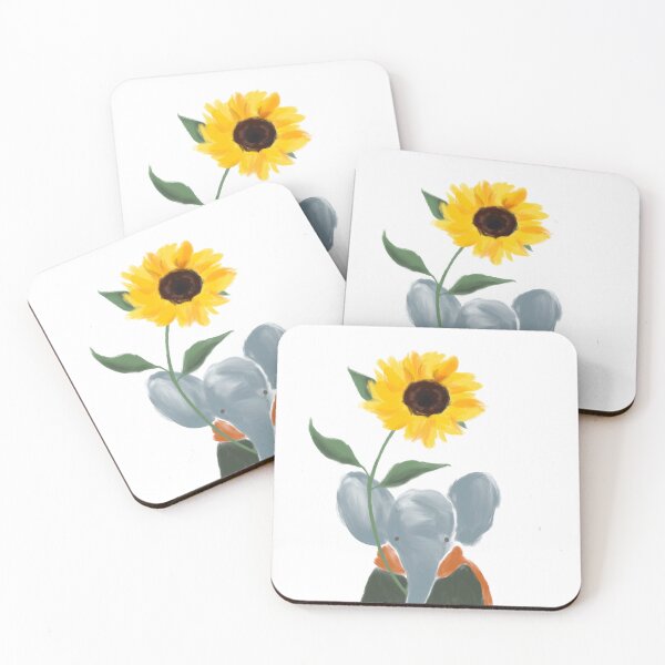 Item preview, Baby Elephant with a sunflower designed and sold by kozinoart.
