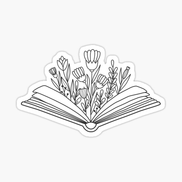Flowers Growing From Book Sticker