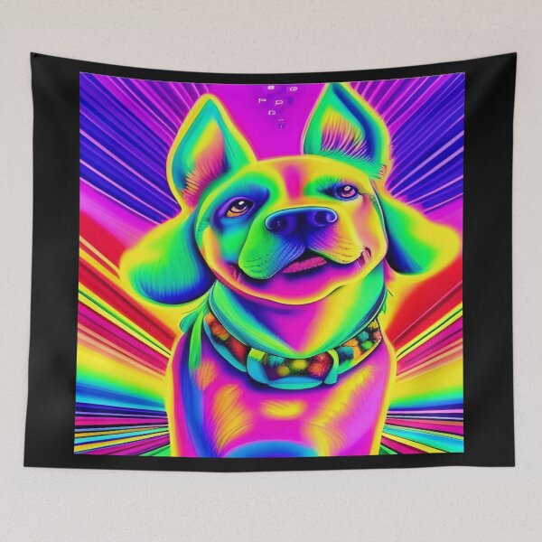 Item preview, Rainbow Doggy Abstraction Pets Dog Puppy Love Spectacular Doglove designed and sold by ValleyDream.