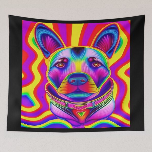 Item preview, Rainbow Doggy Abstraction Pets Dog Puppy Love Spectacular Doglove designed and sold by ValleyDream.