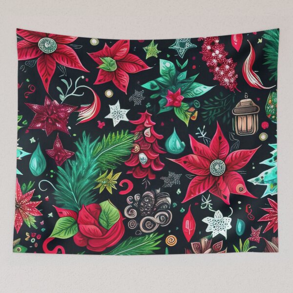 Item preview, Christmas floral design for christmas t-shirts designed and sold by XmasPatterns.
