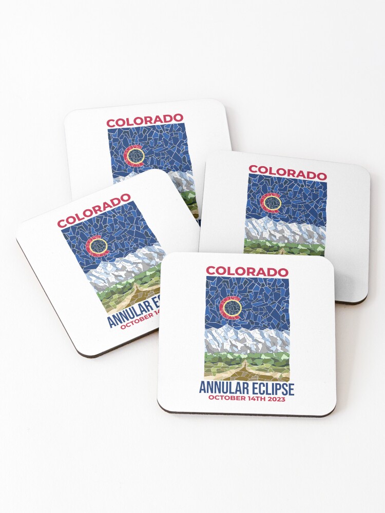 Thumbnail 1 of 5, Coasters (Set of 4), Colorado Annular Eclipse 2023 designed and sold by Eclipse2024.