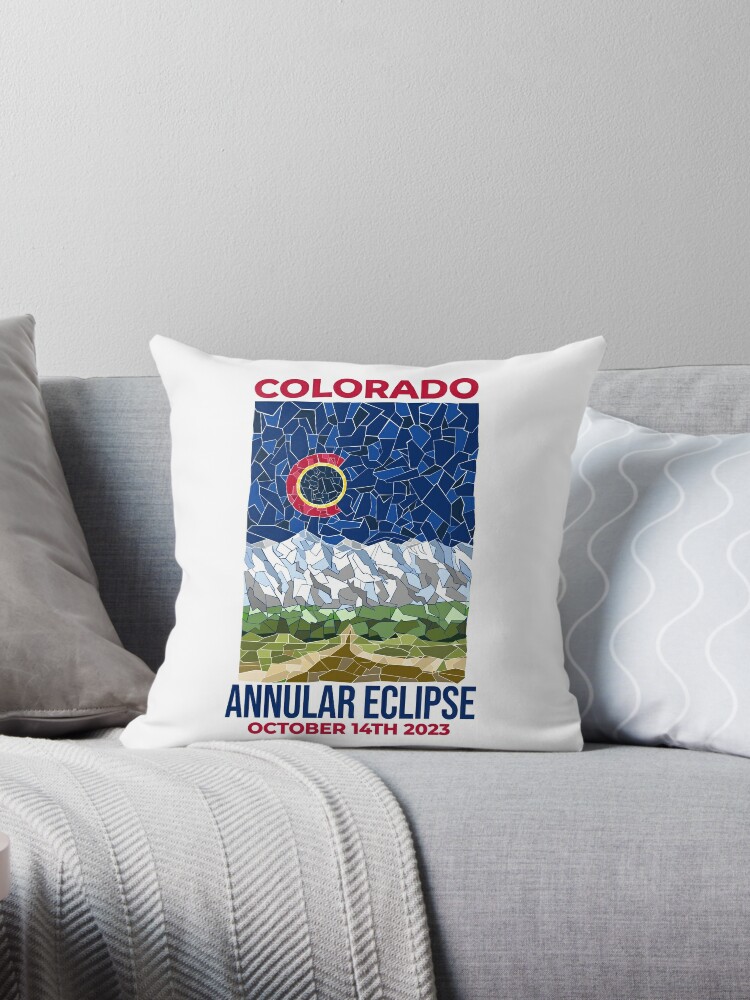 Throw Pillow, Colorado Annular Eclipse 2023 designed and sold by Eclipse2024