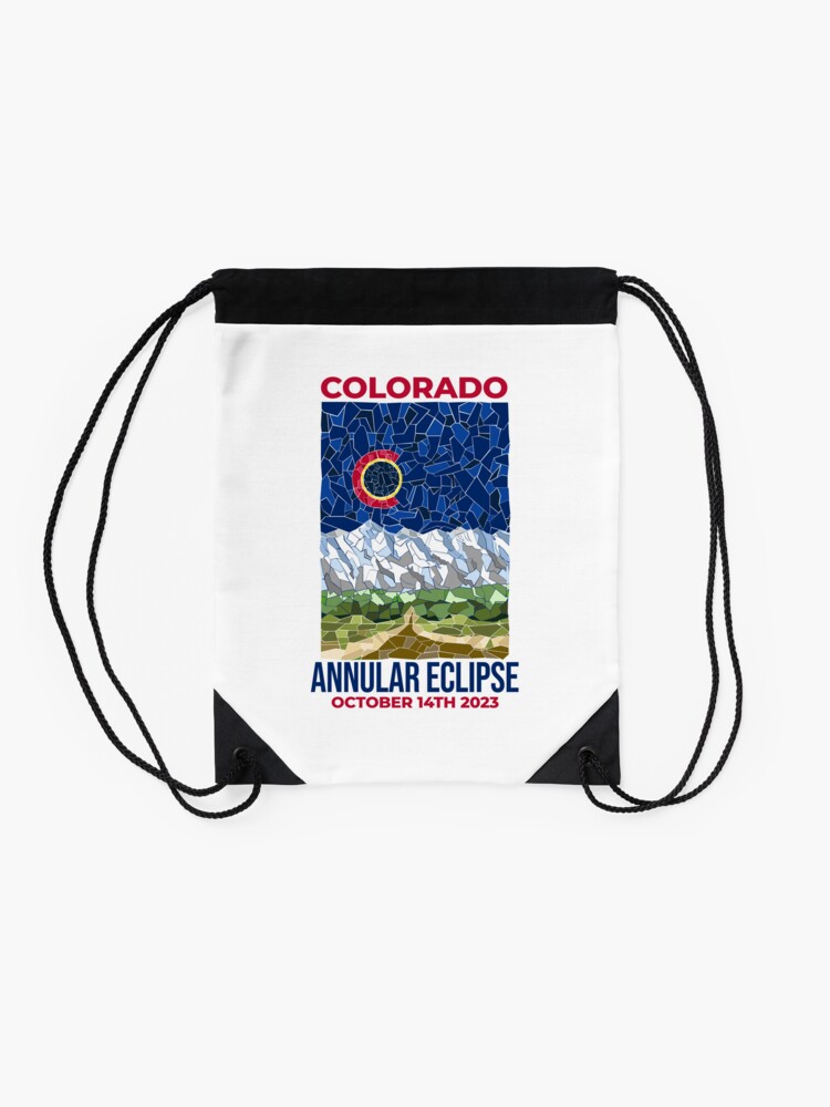Thumbnail 2 of 3, Drawstring Bag, Colorado Annular Eclipse 2023 designed and sold by Eclipse2024.