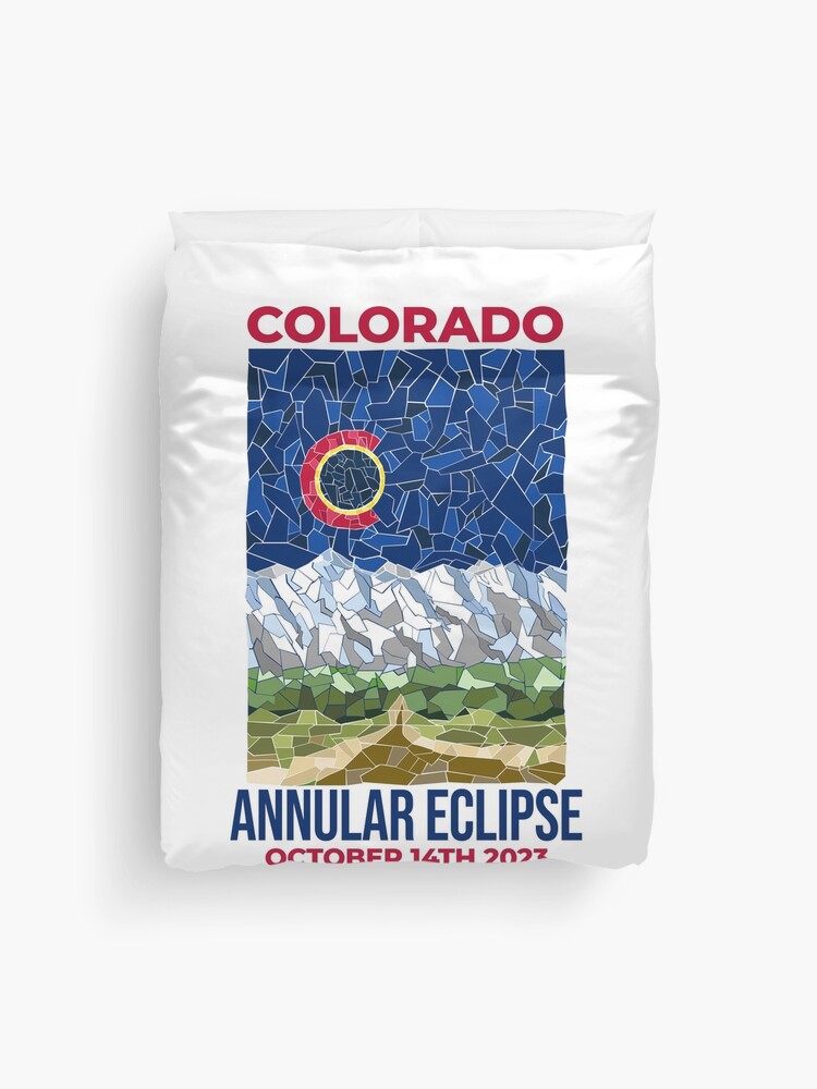Thumbnail 1 of 2, Duvet Cover, Colorado Annular Eclipse 2023 designed and sold by Eclipse2024.
