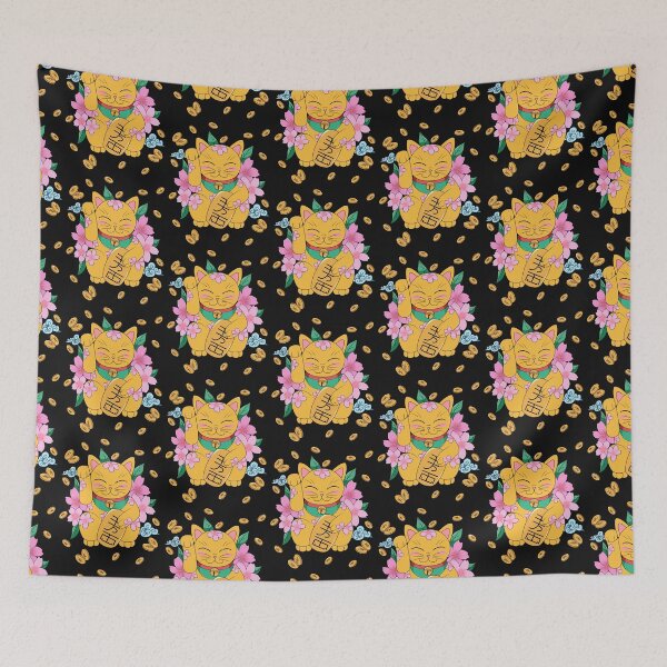 Item preview, Maneki neko with cerezo flower japanese  designed and sold by Natsukittyart.
