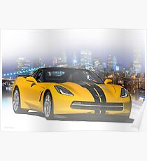 Chevrolet Corvette C7 "Nachtleben" Poster