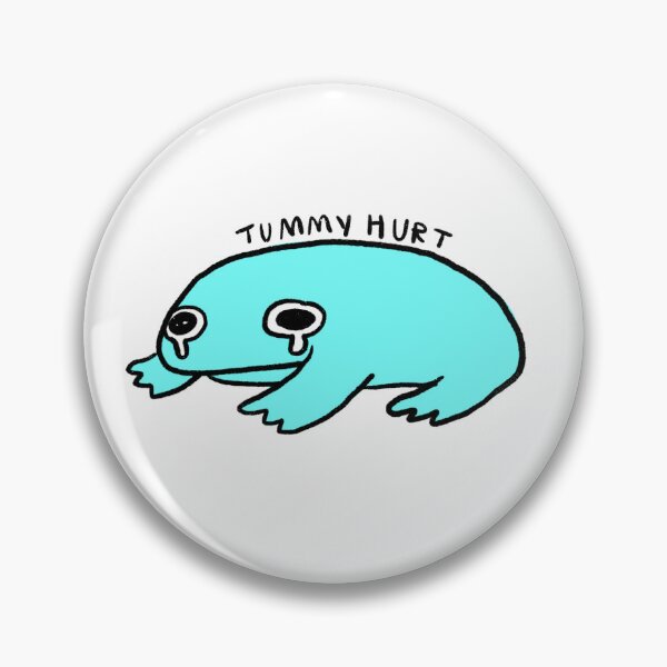 Item preview, tummy hurt | cyan frog  designed and sold by iristocat.