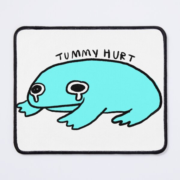 Item preview, tummy hurt | cyan frog  designed and sold by iristocat.