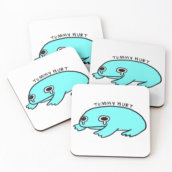 Item preview, tummy hurt | cyan frog  designed and sold by iristocat.