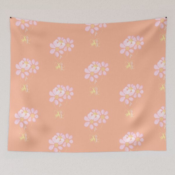 Item preview, Pink on Peach Daisies Love Kindness Duvet, Shower, Etc. designed and sold by IvaRenee.