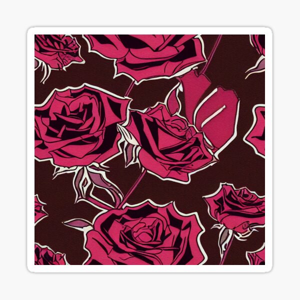 Graphic Novel Roses Sticker