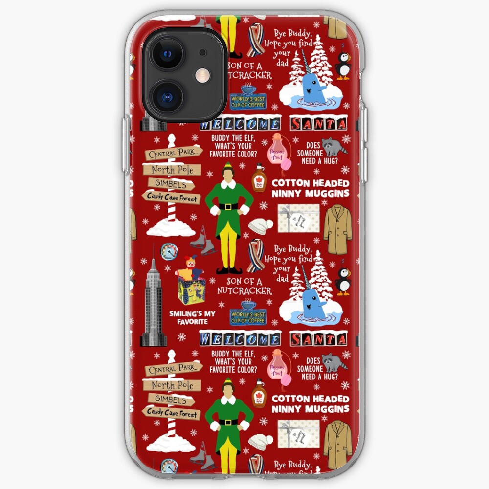 Buddy the Elf collage, Red background iPhone Case & Cover
