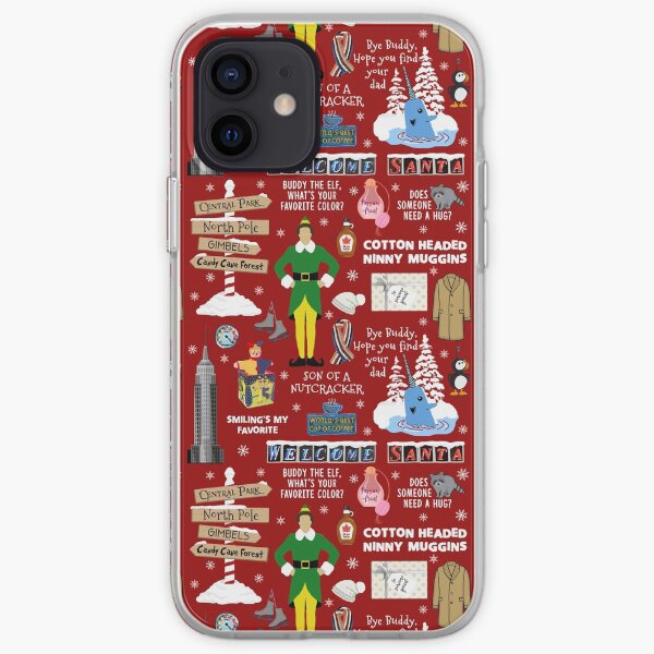 Buddy the Elf collage, Red background iPhone Soft Case