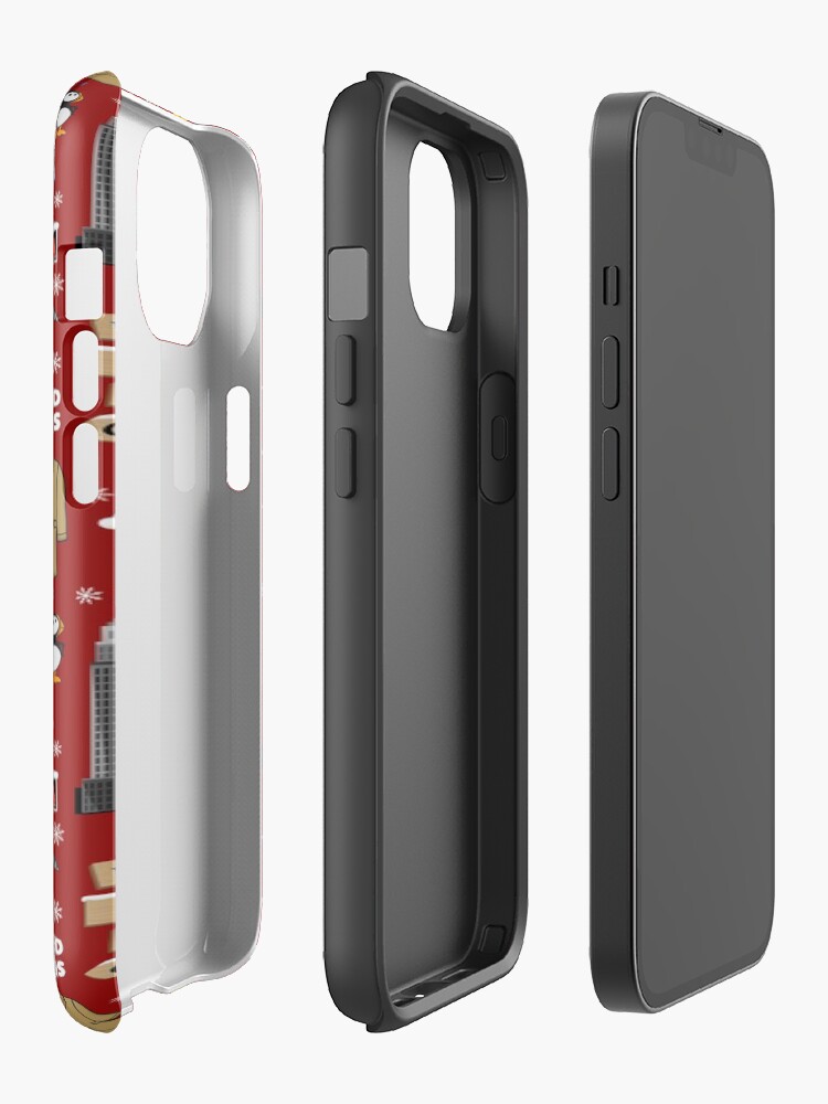 Alternate view of Buddy the Elf collage, Red background iPhone Case