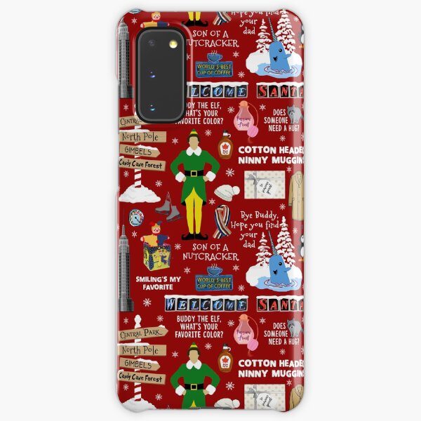 Buddy the Elf collage, Red background Samsung Galaxy Snap Case