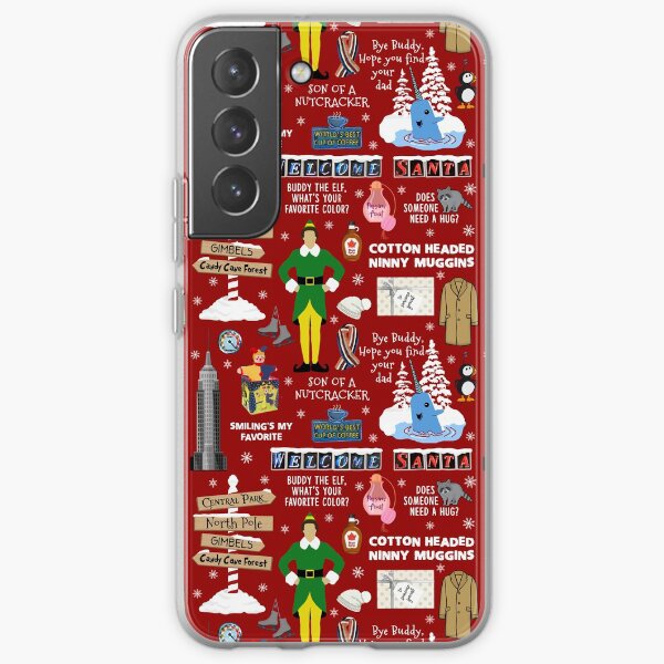 Buddy the Elf collage, Red background Samsung Galaxy Soft Case
