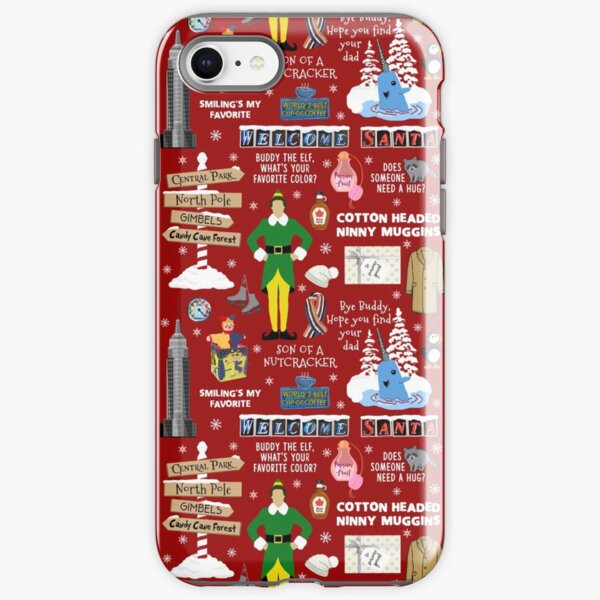 Buddy the Elf collage, Red background iPhone Tough Case