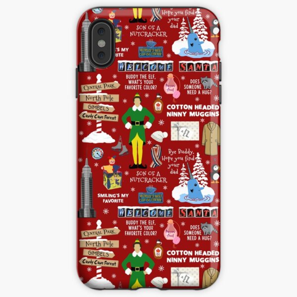 Buddy the Elf collage, Red background iPhone Tough Case