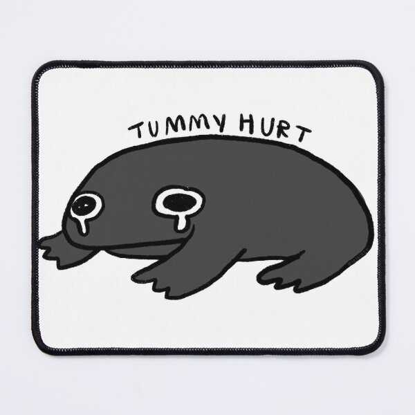Item preview, tummy hurt | Dark Grey frog  designed and sold by iristocat.