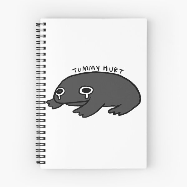 Item preview, tummy hurt | Dark Grey frog  designed and sold by iristocat.