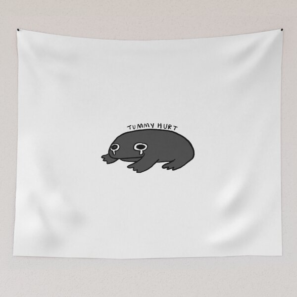 Item preview, tummy hurt | Dark Grey frog  designed and sold by iristocat.