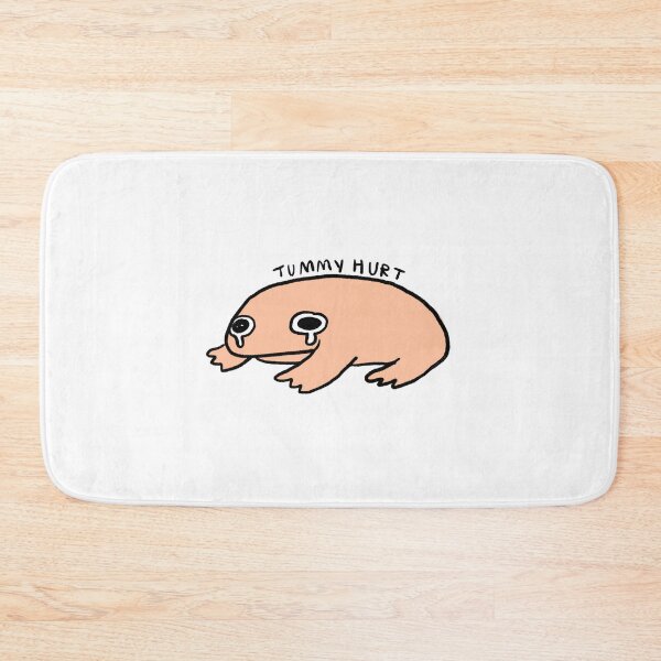 Item preview, tummy hurt | light orange/peach frog  designed and sold by iristocat.